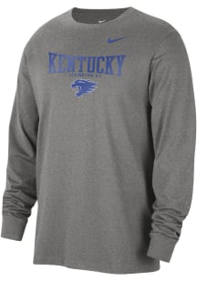 Nike Kentucky Wildcats Grey Cotton Classic Long Sleeve T Shirt