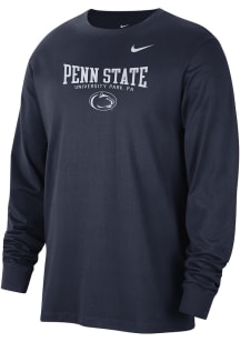 Nike Penn State Nittany Lions Navy Blue Cotton Classic Long Sleeve T Shirt