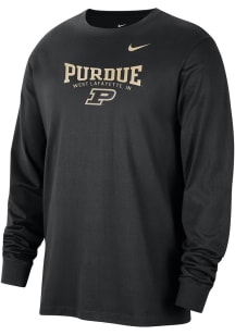 Nike Purdue Boilermakers Black Cotton Classic Long Sleeve T Shirt