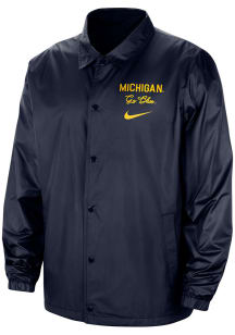 Nike Michigan Wolverines Mens Navy Blue SB Coaches Light Weight Jacket