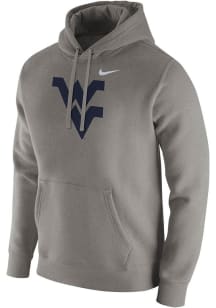 Nike West Virginia Mountaineers Mens Grey Fleece Club Long Sleeve Hoodie