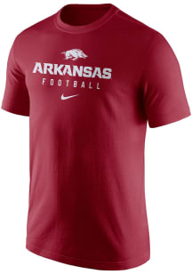 Nike Arkansas Razorbacks Crimson Team Issue Short Sleeve T Shirt
