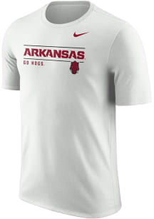Nike Arkansas Razorbacks White DriFIT Gridiron Short Sleeve Fashion T Shirt