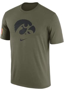 Nike Iowa Hawkeyes Olive Cotton Military 23 Short Sleeve T Shirt