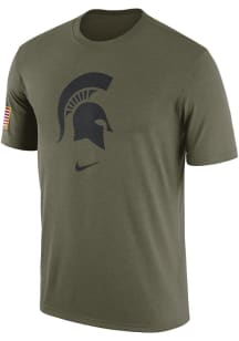 Nike Michigan State Spartans Olive Cotton Military 23 Short Sleeve T Shirt