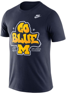 Nike Michigan Wolverines Navy Blue Tri Loud Proud Short Sleeve T Shirt