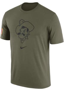 Nike Oklahoma State Cowboys Olive Cotton Military 23 Short Sleeve T Shirt