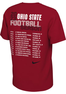 Nike Ohio State Buckeyes Red Schedule Short Sleeve T Shirt