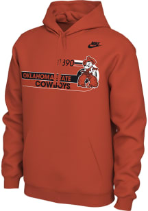 Nike Oklahoma State Cowboys Mens Orange Vault Logo Long Sleeve Hoodie