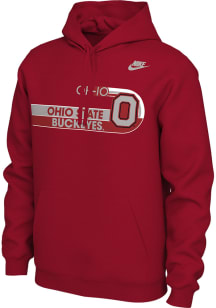 Nike Ohio State Buckeyes Mens Red Vault Logo Long Sleeve Hoodie