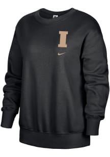 Nike Iowa Hawkeyes Womens Black Fleece Oversized Crew Crew Sweatshirt