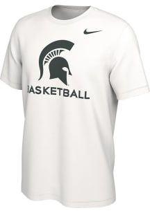 Nike Michigan State Spartans White Basketball Tip Off Short Sleeve T Shirt