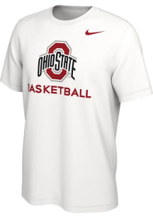 Nike Ohio State Buckeyes White Basketball Tip Off Short Sleeve T Shirt