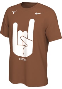Nike Texas Longhorns Burnt Orange Hookem Horn Sign Short Sleeve T Shirt