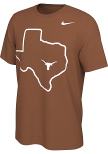 Nike Texas Longhorns Burnt Orange State Shape Short Sleeve T Shirt