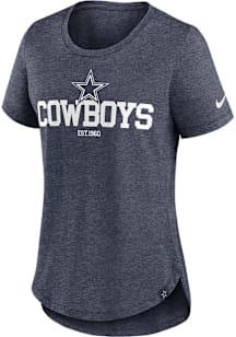 Nike Dallas Cowboys Womens Navy Blue Blitz Short Sleeve T-Shirt