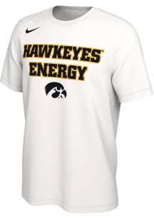 Nike Iowa Hawkeyes White Basketball Bench Short Sleeve T Shirt