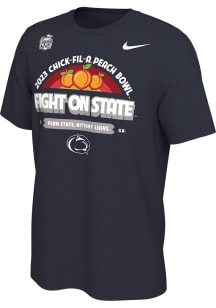 Nike Penn State Nittany Lions Navy Blue 2023 Mantra Peach Bowl Bound Short Sleeve T Shirt