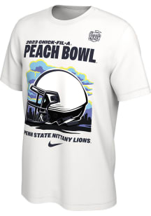 Nike Penn State Nittany Lions White 2023 Helmet Peach Bowl Bound Short Sleeve T Shirt