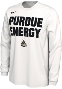 Mens Purdue Boilermakers White Nike Basketball Bench Long Sleeve T-Shirt