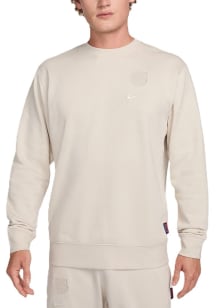 Nike FC Barcelona Mens Tan Express Long Sleeve Crew Sweatshirt