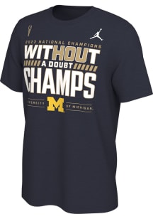 Nike Michigan Wolverines Navy Blue 2023 National Champions Locker Room Short Sleeve T Shirt