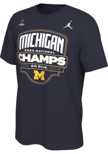Nike Michigan Wolverines Navy Blue 2023 National Champions Celebration Short Sleeve T Shirt