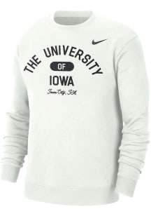 Nike Iowa Hawkeyes Mens White Campus Long Sleeve Crew Sweatshirt