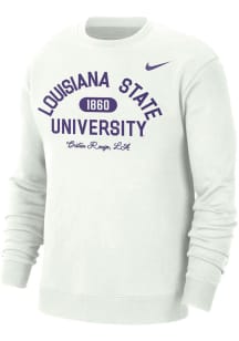 Nike LSU Tigers Mens White Campus Long Sleeve Crew Sweatshirt