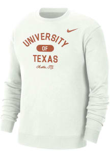 Nike Texas Longhorns Mens White Campus Long Sleeve Crew Sweatshirt