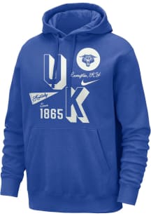 Nike Kentucky Wildcats Mens Blue Club Long Sleeve Hoodie