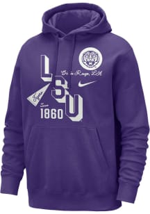 Nike LSU Tigers Mens Purple Club Long Sleeve Hoodie