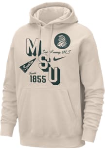 Mens Michigan State Spartans White Nike Club Hooded Sweatshirt