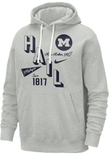 Mens Michigan Wolverines Navy Blue Nike Club Hooded Sweatshirt