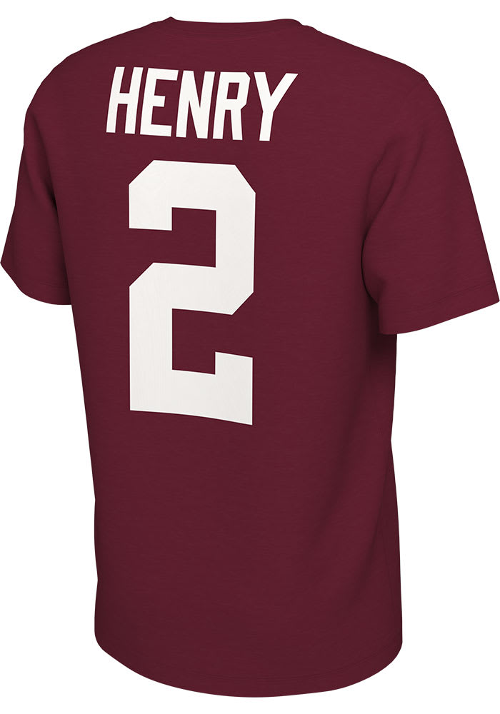 Derrick Henry Alabama Crimson Tide Name and Number Football Short Sleeve Player T Shirt CRIMSON