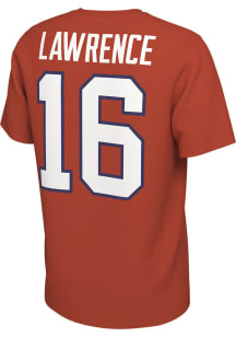 Trevor Lawrence Clemson Tigers Orange Name and Number Football Short Sleeve Player T Shirt