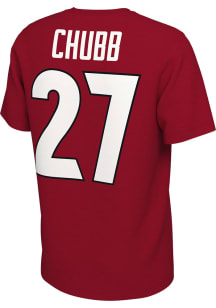 Nick Chubb Georgia Bulldogs Red Name and Number Football Short Sleeve Player T Shirt