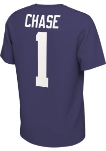 Ja'Marr Chase LSU Tigers Purple Name and Number Football Short Sleeve Player T Shirt