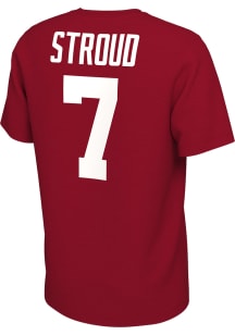 CJ Stroud Ohio State Buckeyes Red Name and Number Football Short Sleeve Player T Shirt