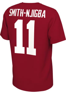 Jaxon Smith-Njigba Ohio State Buckeyes Red Name and Number Football Short Sleeve Player T Shirt