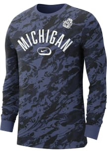 Nike Michigan Wolverines Navy Blue Established Long Sleeve T Shirt