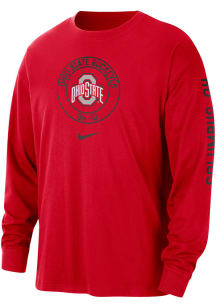 Nike Ohio State Buckeyes Red Max90 Long Sleeve T Shirt