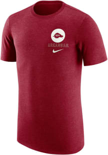 Nike Arkansas Razorbacks Crimson Retro Short Sleeve Fashion T Shirt