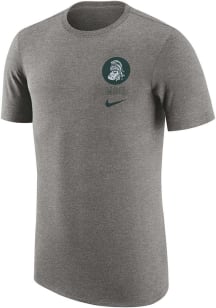 Nike Michigan State Spartans Grey Retro Short Sleeve Fashion T Shirt