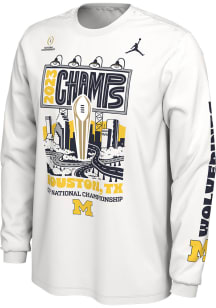 Nike Michigan Wolverines White 2023 National Champions Celebration Long Sleeve T Shirt