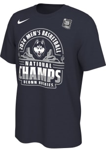 Nike UConn Huskies Navy Blue 2024 Basketball National Champions Celebration Short Sleeve T Shirt