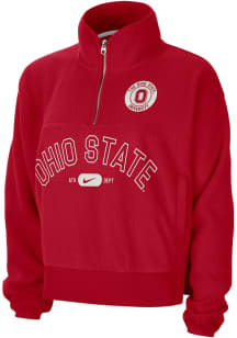 Nike Ohio State Buckeyes Womens Red Fly 1/4 Zip Pullover
