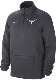 Nike Texas Longhorns Mens Grey 2023 CFP Bound Media Night Long Sleeve 1/4 Zip Pullover