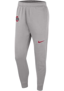 Nike Ohio State Buckeyes Mens Grey Team Issue Club Fleece Sweatpants