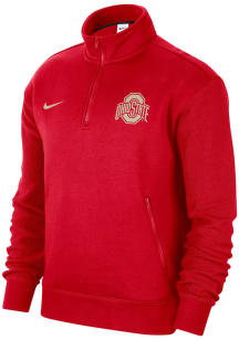 Nike Ohio State Buckeyes Mens Red Athletic Department Long Sleeve 1/4 Zip Pullover